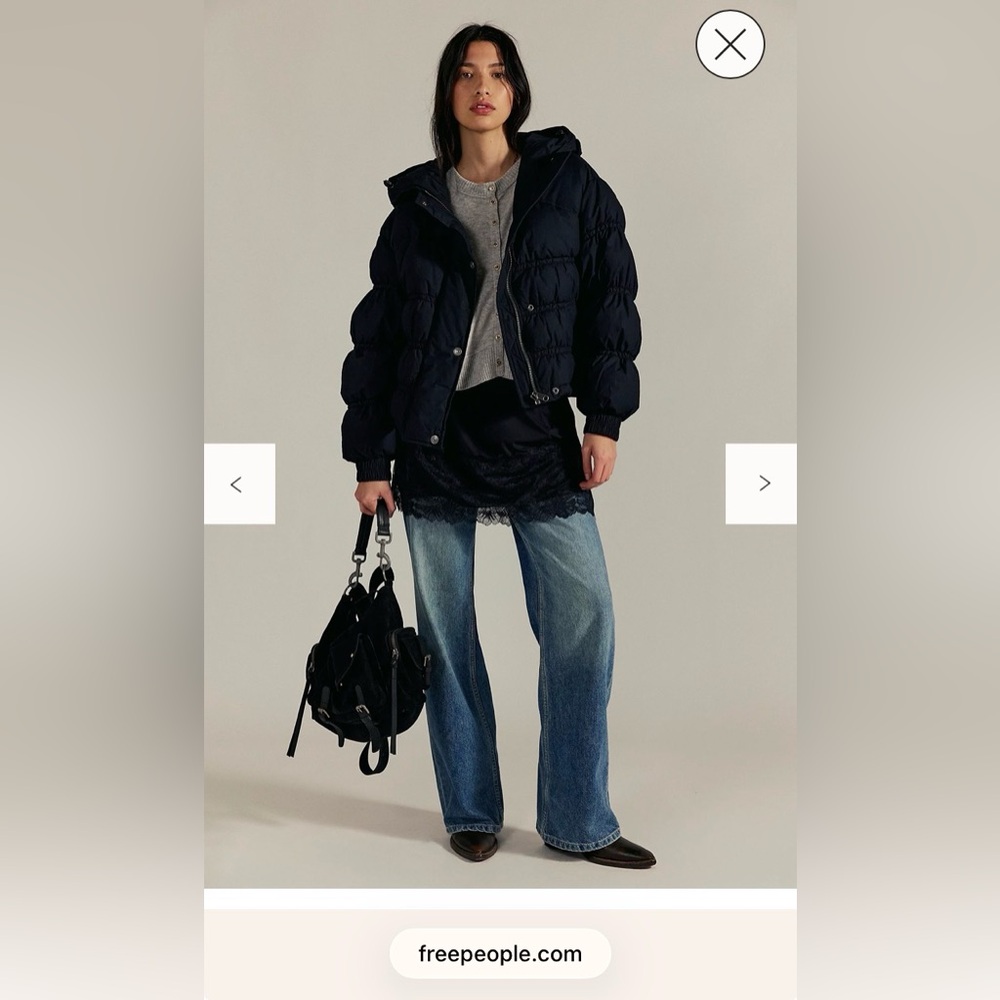 Free People Black Puffer Jacket
